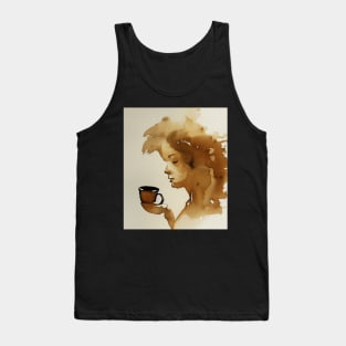 Woman drinking coffee Tank Top